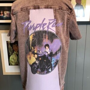 Prince Purple Rain Up-Cycled Purple Denim Jacket/Mini Dress Women’s Size Xl